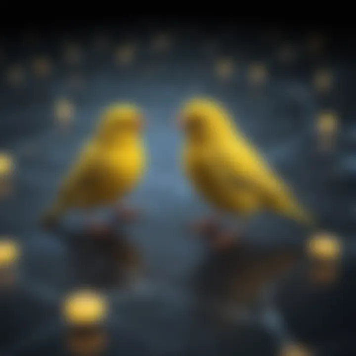 Illustration symbolizing canaries as vital signals in network security