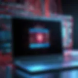 A representation of various ransomware types attacking a computer network