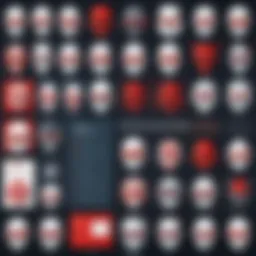 Visual representation of various malware types with distinct characteristics