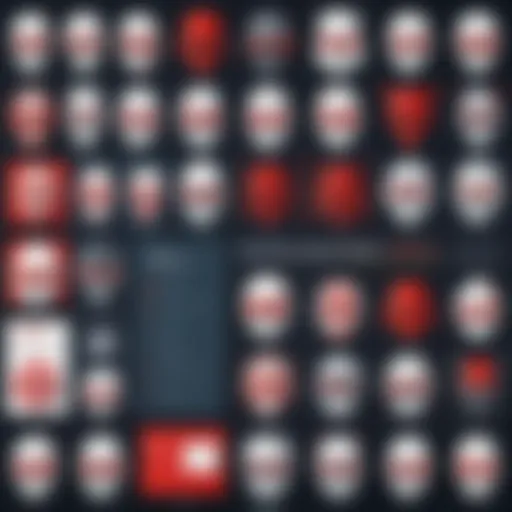 Visual representation of various malware types with distinct characteristics
