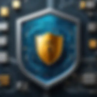 Cybersecurity Shield of Single Sign-On Mechanism Illustration highlighting the cybersecurity shield of Single Sign-On