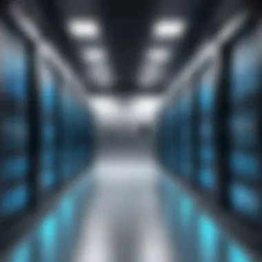 Cybersecurity in Data Centers Illustration of cybersecurity measures implemented within a data center environment.