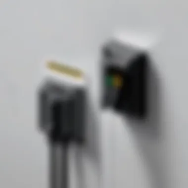 Ethernet cables connected to a switch