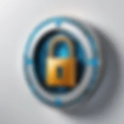 A digital lock symbolizing cybersecurity protection