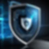 A digital shield symbolizing cybersecurity protection