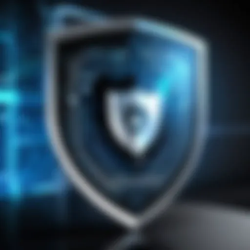 A digital shield symbolizing cybersecurity protection