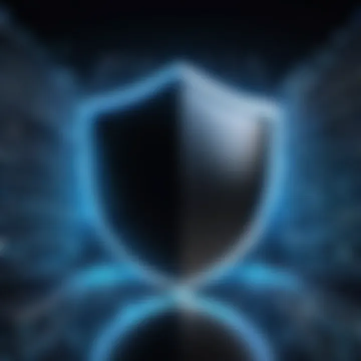 Conceptual representation of cyber shield for protection