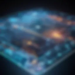 A digital landscape representing cybersecurity threats