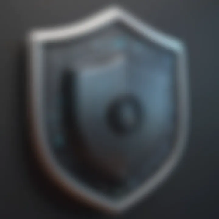 Shield with digital lock icon