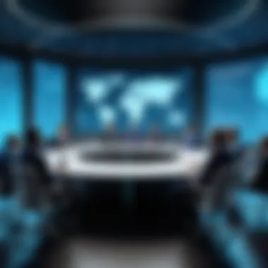 Engaging Minds in Cybersecurity Dialogue A group of cybersecurity experts engaged in a roundtable discussion