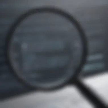 Illustration depicting a magnifying glass revealing hidden online dangers