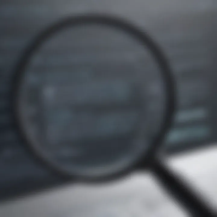Illustration depicting a magnifying glass revealing hidden online dangers