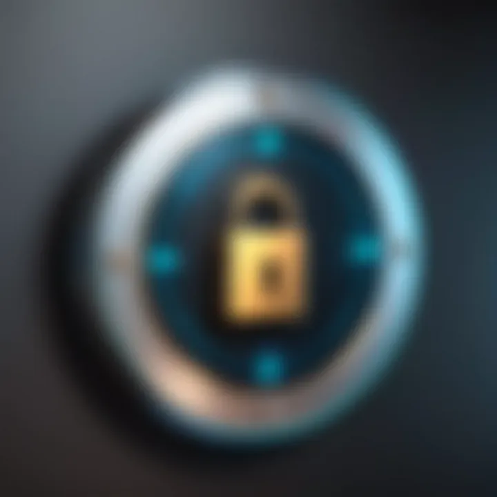 A digital lock symbolizing cybersecurity measures