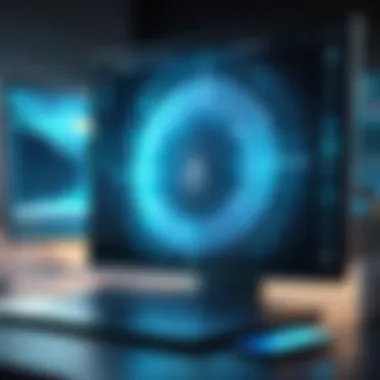 The Essence of Digital Security A secure digital network concept illustrating encryption and protection
