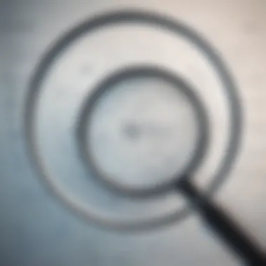 Abstract digital artwork depicting a magnifying glass analyzing website trustworthiness