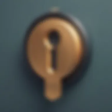 Digital Lock and Key Symbolizing Password Token Systems