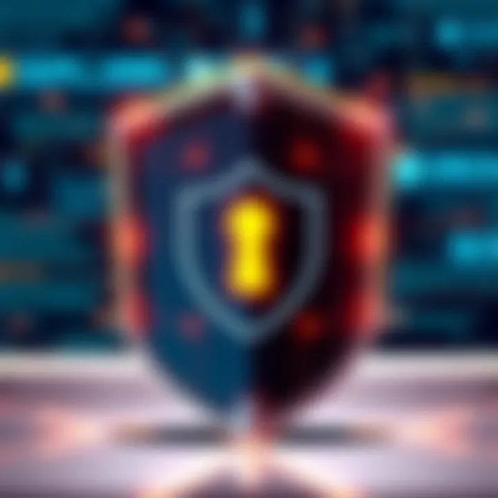 A cyber protection shield illustrating digital security.