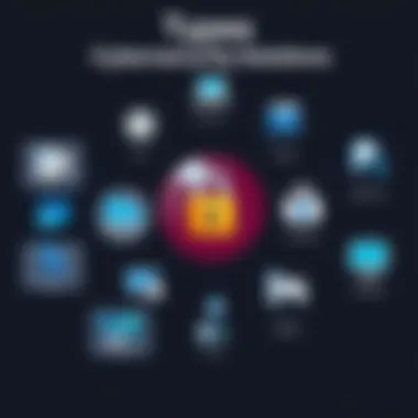 Types of Cybersecurity Solutions A diagram showcasing various types of cybersecurity solutions.