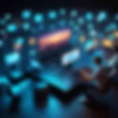 Content Creators in the Digital Realm A visual representation of content creators navigating the digital landscape.