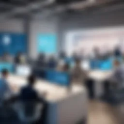 A diverse group of professionals engaged in a collaborative workspace, exemplifying gap jobs