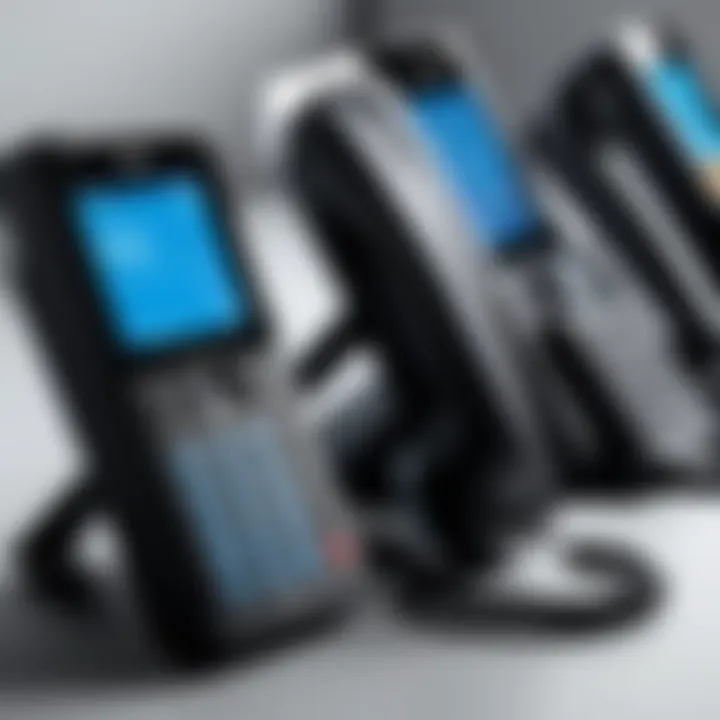 Diverse range of IP phone models showcasing modern designs.