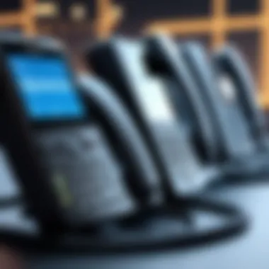 Network setup demonstrating the integration of IP phones.