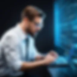 A professional examining network security protocols