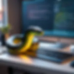 A graphic representation of Python script running on a Linux terminal