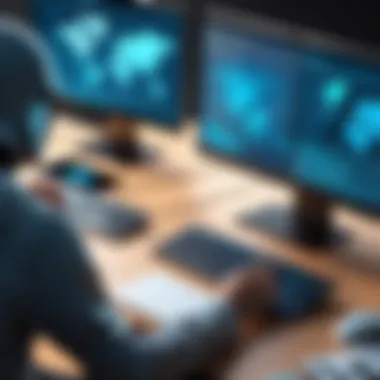 Illustration showing various cybercriminal tactics