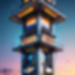 Futuristic 5G Network Tower