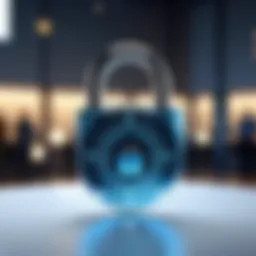 A digital padlock symbolizing cybersecurity