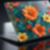 Gateway laptop skin covers with intricate floral design