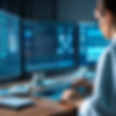 Evaluating Cybersecurity Protocols in Medical Institutions Healthcare professionals analyzing cybersecurity protocols