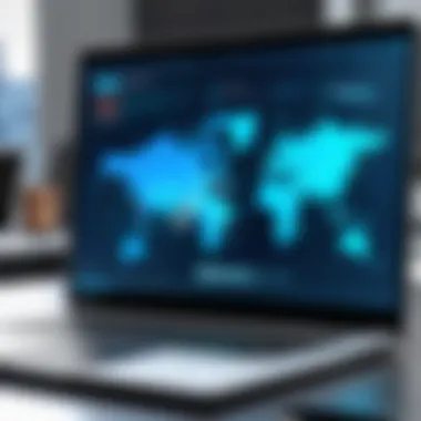 Security Software Interface A laptop displaying a security software interface