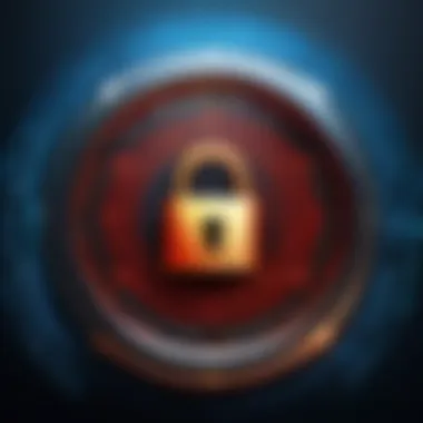 Cybersecurity and Ransomware Prevention A secure digital lock symbolizing cybersecurity