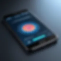 Visual representation of spyware detection on a smartphone screen.