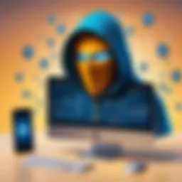 An illustration depicting the concept of online privacy and security.