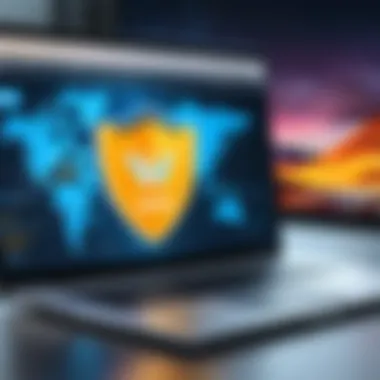 VPN Connection on PC A laptop showcasing VPN connection and security features