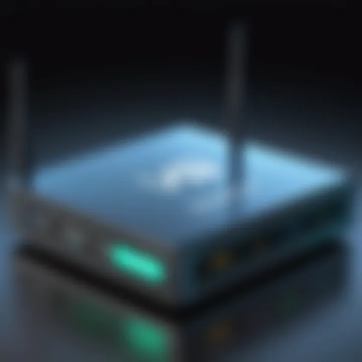 Illustration showcasing the concept of VPN integration on a router