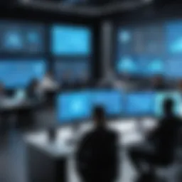 A group of diverse individuals engaged in an interactive cybersecurity workshop