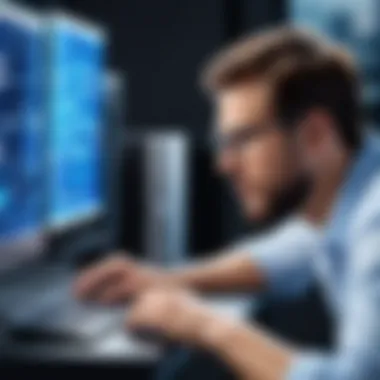 Person troubleshooting network connection