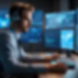 A professional discussing cybersecurity over the phone