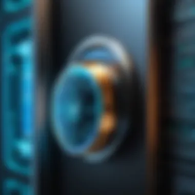 Securing Networks with Digital Solutions A digital lock securing a network