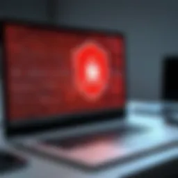 Visual representation of ransomware encryption process