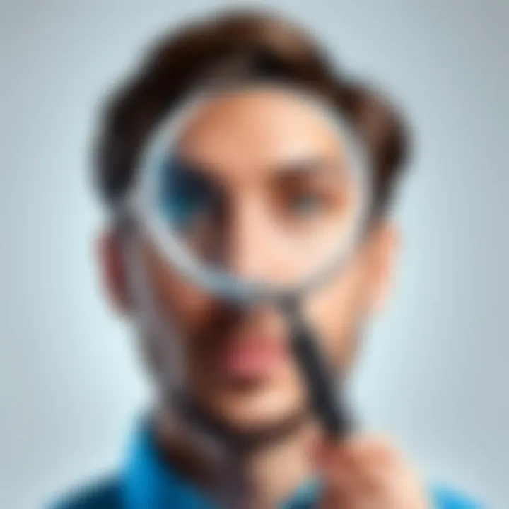 A magnifying glass over a digital profile