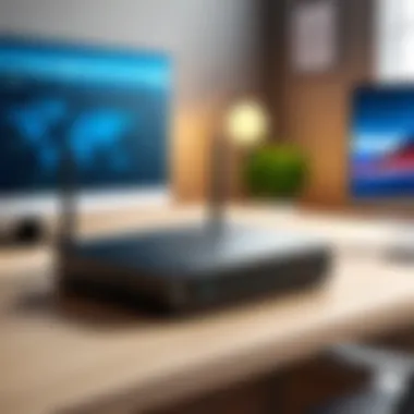 Illustration of Router with VPN Connection Router with VPN connection setup