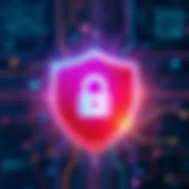 Emblem of Password Strength A vibrant shield representing strong password security.