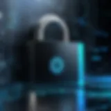 A digital padlock symbolizing data security