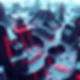Intricate digital landscape depicting spyware infiltration