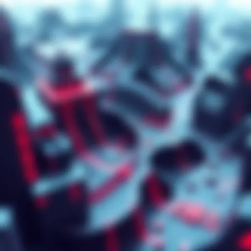 Intricate digital landscape depicting spyware infiltration